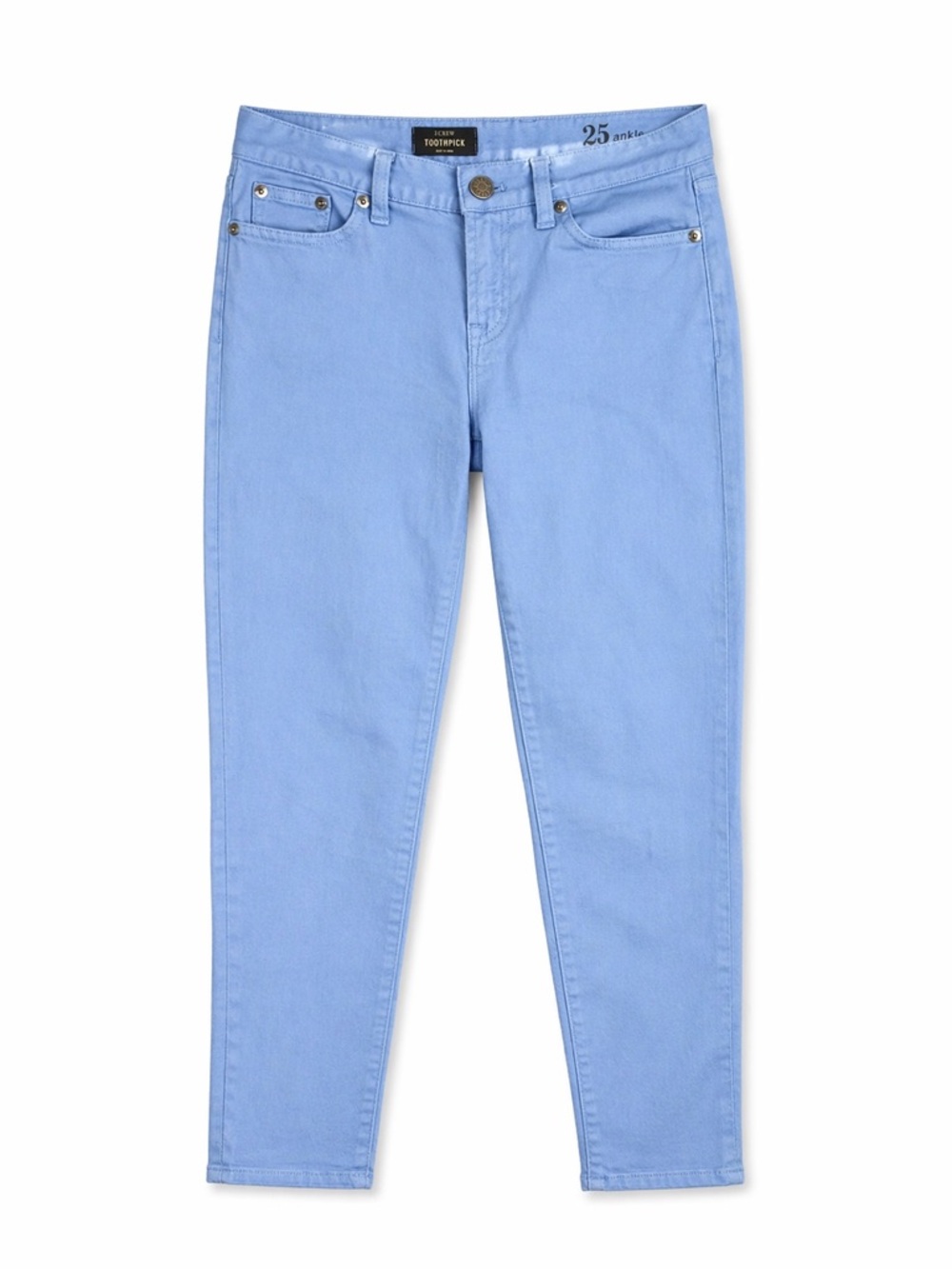 J.Crew Women’s Toothpick Ankle Jeans Light Blue Skinny Stretch Denim.  Size 25